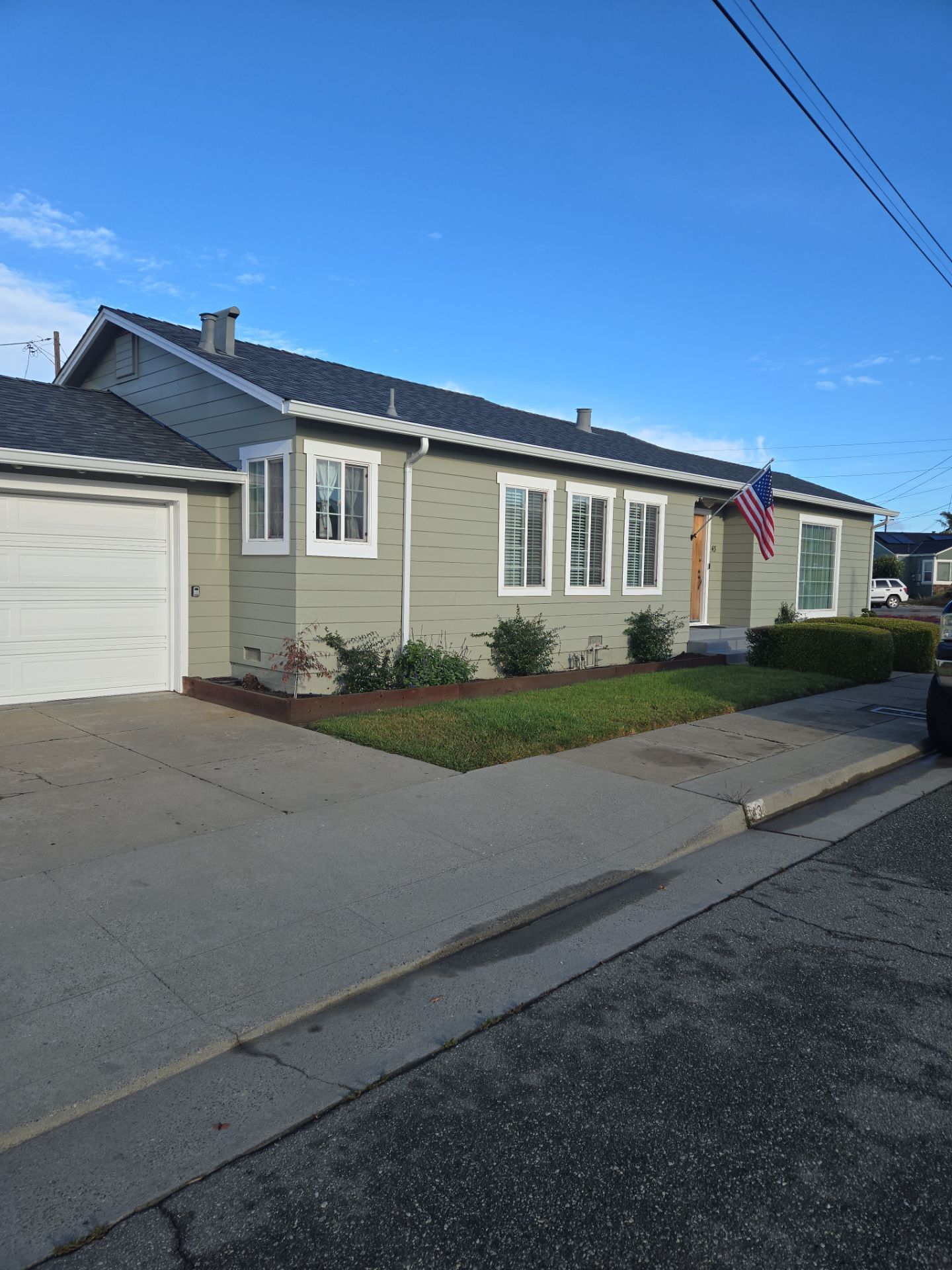 Completed roof replacement after an approved insurance claim, finished home exterior