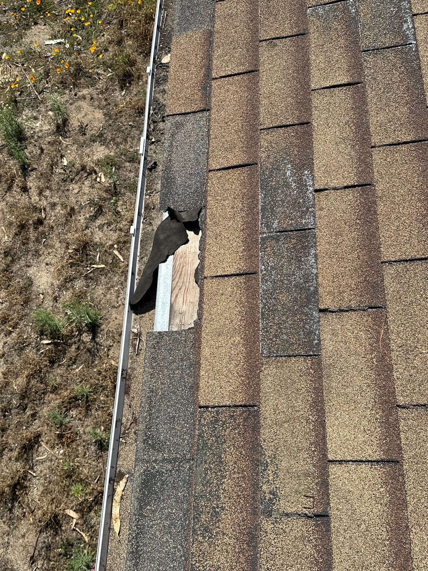 Insurance claim roof project photo